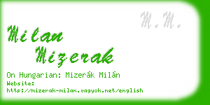 milan mizerak business card