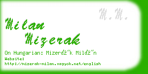 milan mizerak business card
